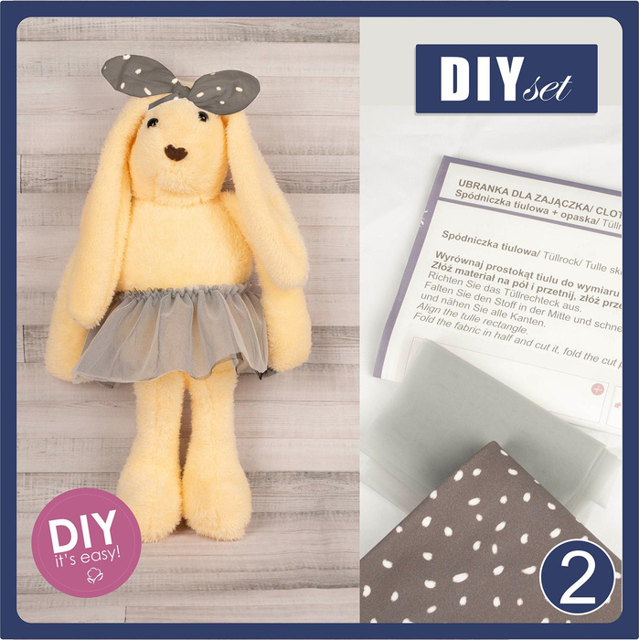 SUKNĚ + PÁSKA NA RUKU PRO KRÁLÍČKA - ŠEDÁ - Sada šití