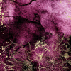 BLUMEN / goldener Umriss Ms. 1 / AQUARELL MARMOR - Wasserabweisende Webware