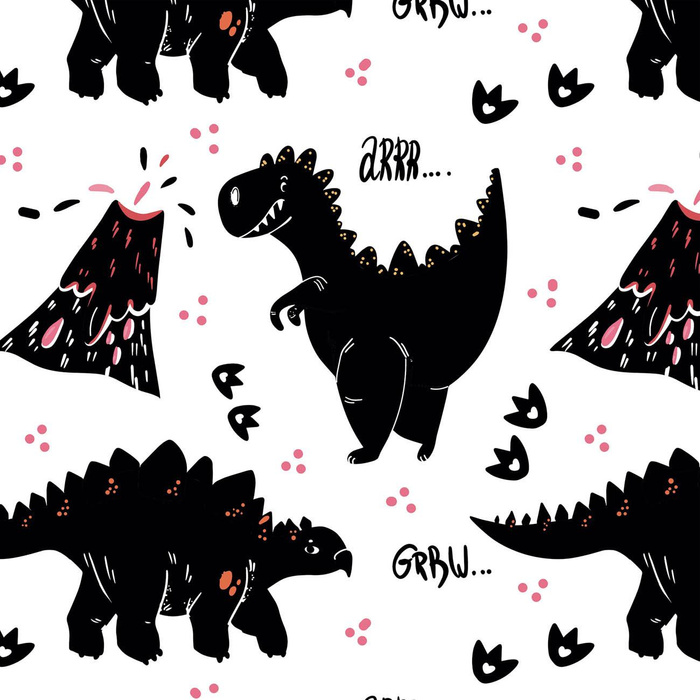 SCHWARZER DINOSAURIER / ARR- Polster- Velours