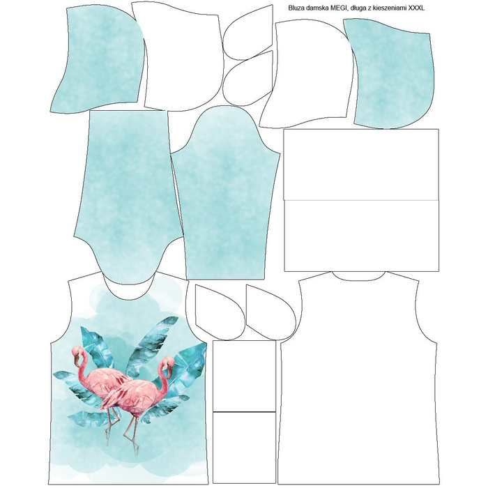 LANGES DAMEN HOODIE (MEGI) - FLAMINGOS Ms. 2 - Sommersweat