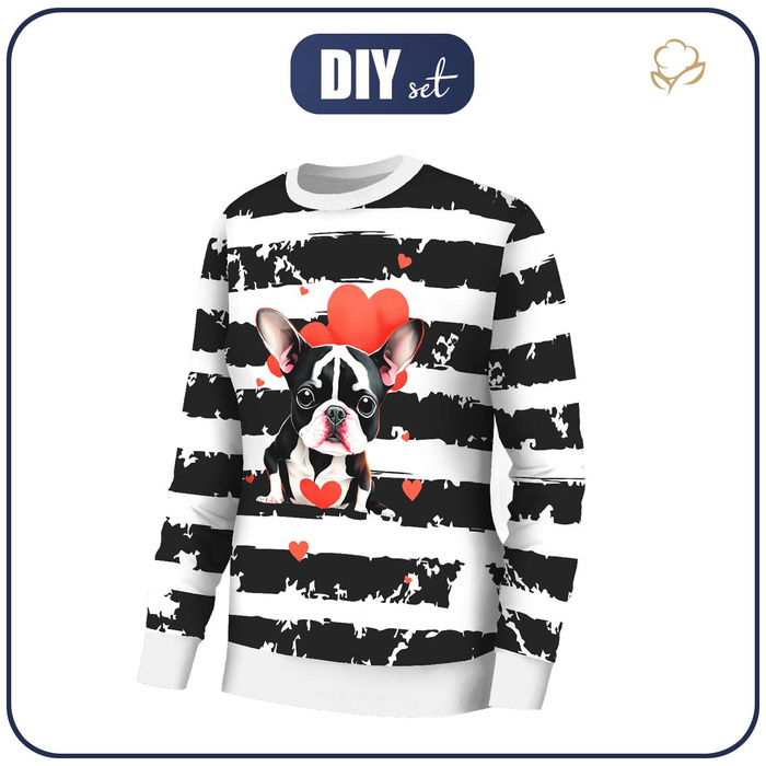 BASIC DAMEN SWEATSHIRT (HANA) - VALENTINE'S DAY / BULLDOG - Sommersweat ITY - XXXL