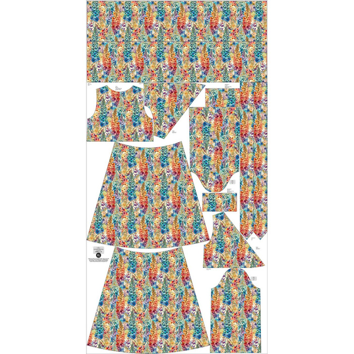 WRAP FLOUNCED DRESS ABELLA" S - FLOWERS pat.40  - sewing set 