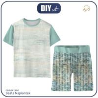 CHILDREN'S PAJAMAS "ADA" - SEA HORSES pat. 2 - Bamboo Single Jersey with elastan (110/116)