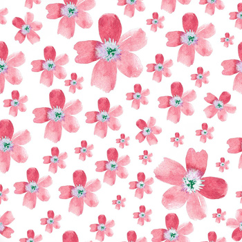 ROSA BLUMEN M. 5 / weiß - Wasserabweisende Webware