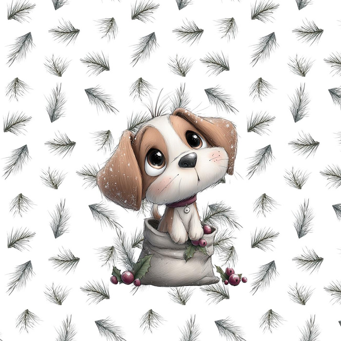 WINTER ANIMALS wz.20 - panel (60cm x 50cm)  Cotton woven fabric