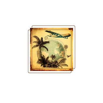 TRAVEL TIME MS. 7 - Paneel (60cm x 50cm) Wasserabweisende Webware