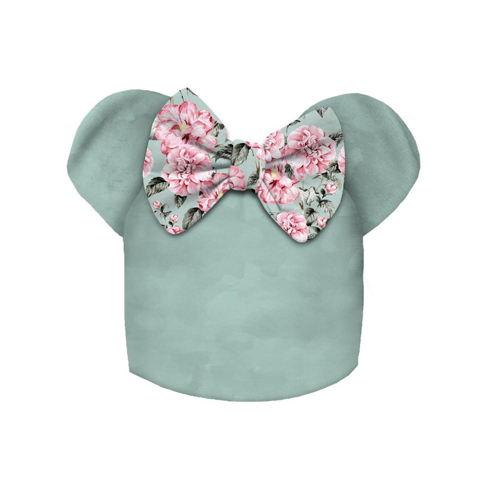 KID'S CAP AND SCARF (MOUSE) - PINK PEONIES pat. 1 - sewing set