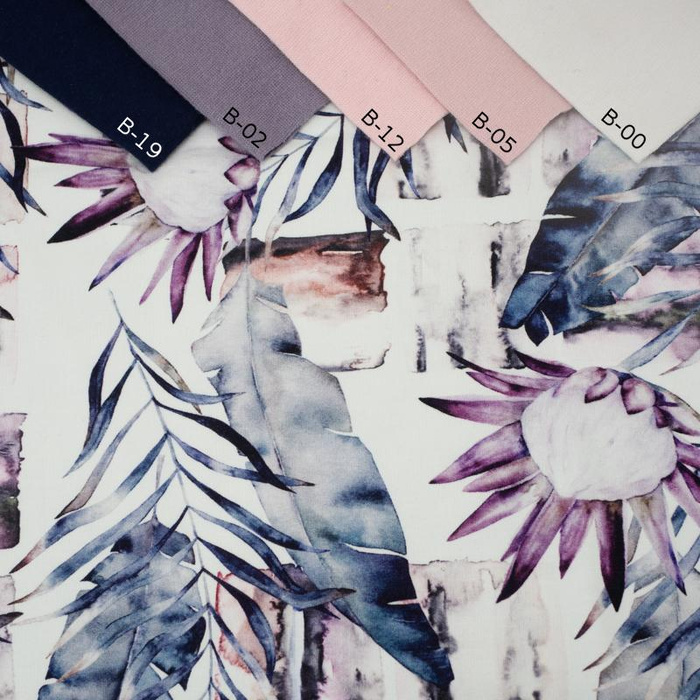 WATERCOLOR LEAVES 2.0 - single jersey with elastane TE210
