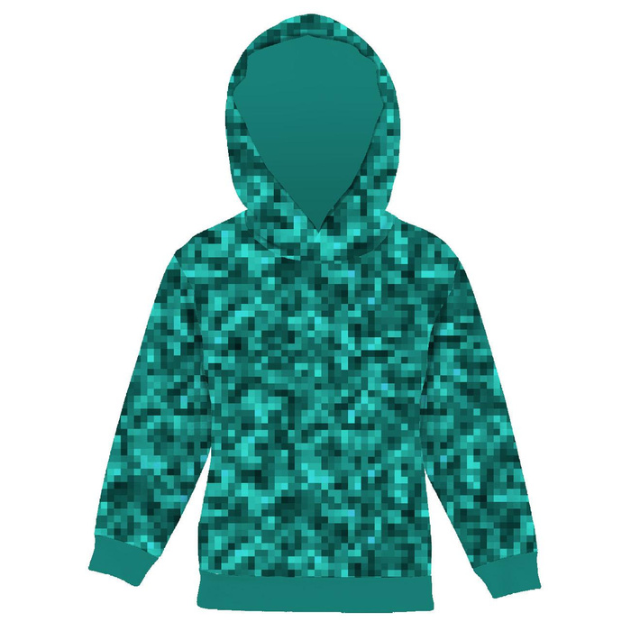 KID'S HOODIE (ALEX) - PIXELS pat. 2 / sea blue - sewing set