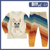 KINDERPYJAMAS "MIKI" - BULLDOG / STREIFEN - Elastische Baumwoll Maschenware (86/92)
