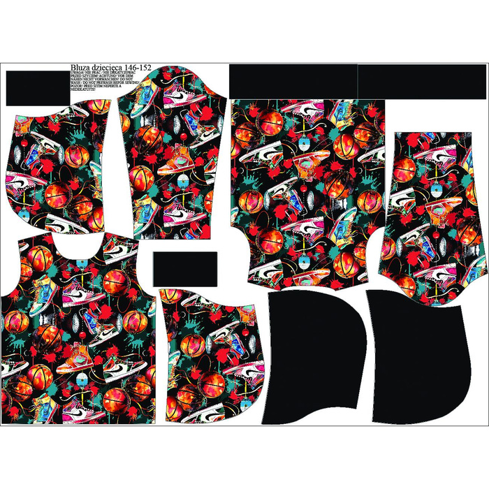 KID'S HOODIE (ALEX) - BASKETBALL - sewing set (158/164)