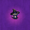Black cat cute halloween wz. 6 - panel (60cm x 50cm)/ FIOLETOWY (PLUM)