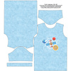 KINDER T-SHIRT(104/110) - SATTELIT (WELTRAUMEXPEDITION) / ACID WASH HELLBLAU - Single Jersey