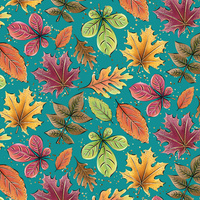 BUNTE BLÄTTER MIX / smaragd (GLITTER HERBST) - Baumwoll Webware