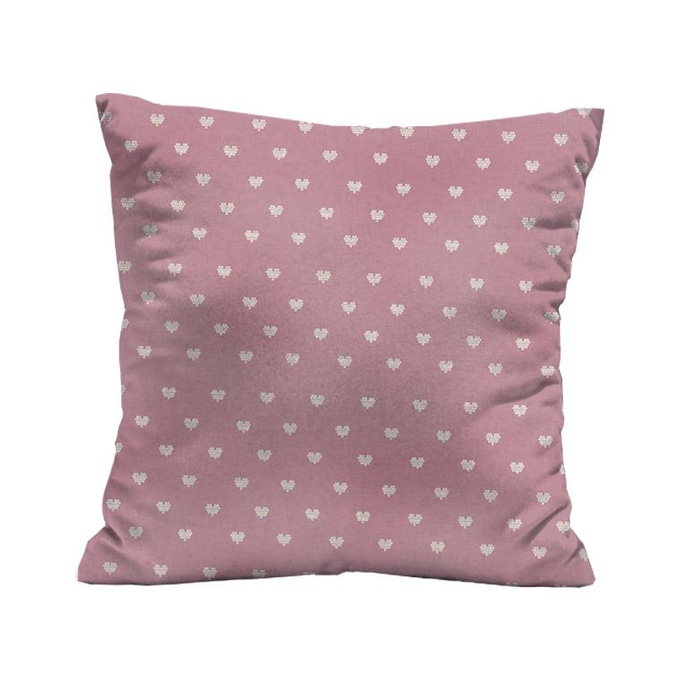 CUSHION PANEL - HEARTS  / pink  (NORWEGIAN PATTERNS) 