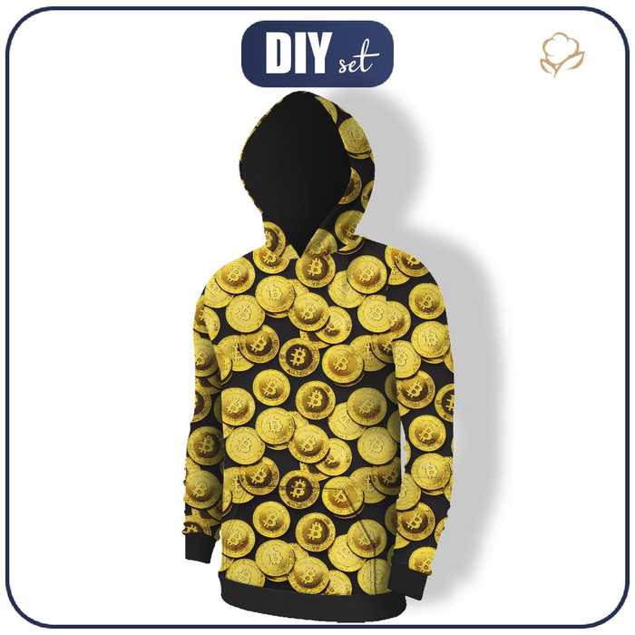 HERREN HOODIE (COLORADO) - GOLDEN BITCOINS - Nähset L