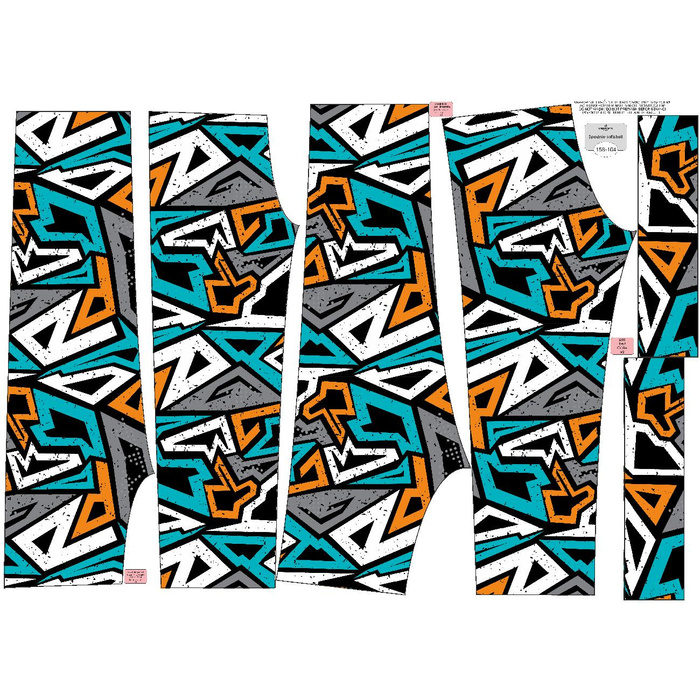 DZIECIĘCE SPODNIE Z SOFTSHELLU (YETI) - GRAFFITI (122/128)