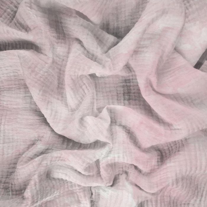 CAMOUFLAGE pat. 2 / pale pink - Cotton muslin