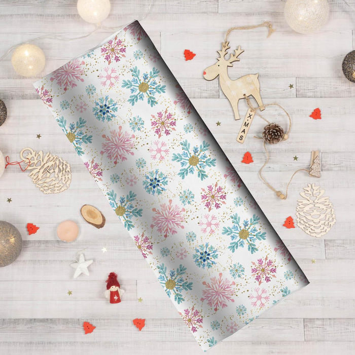 SNOWFLAKES MIX  - Cotton woven fabric