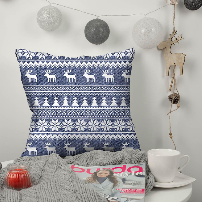 REINDEERS PAT. 2 / ACID WASH DARK BLUE - light brushed knitwear