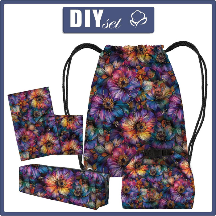 SCHÜLERPAKET - COLORFUL FLOWERS m. 1 - Nähset