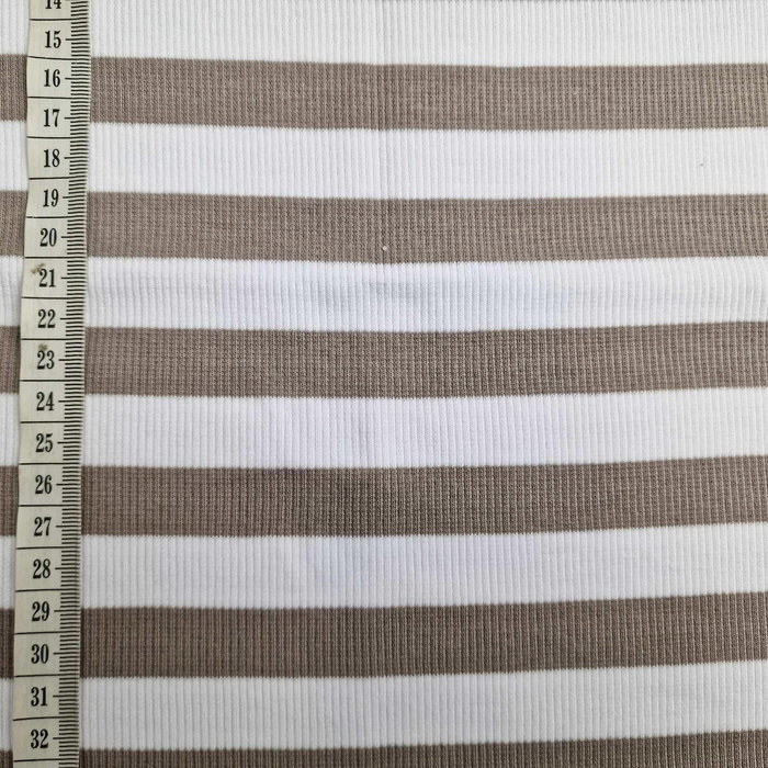 Rib Jersey fabric Unicolour - WHITE AND BEIGE