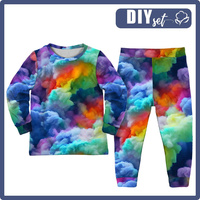 KINDERPYJAMAS "MIKI" - REGENBOGENWOLKEN - Nähset (146/152)