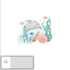 DOLPHIN pat. 4 (MAGICAL OCEAN) - PANORAMIC PANEL (60cm x 155cm)