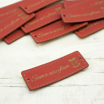 Sama uszyłam Label - Spule 1,5x4 cm - rot