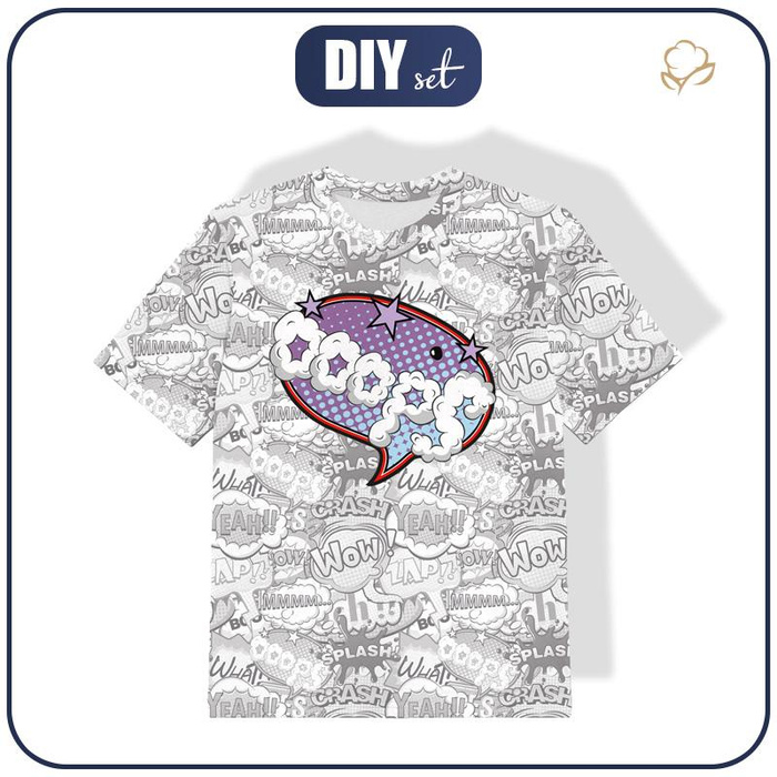 KINDER T-SHIRT- COMICS / ooops (violet - rot) - Single Jersey (116/122)