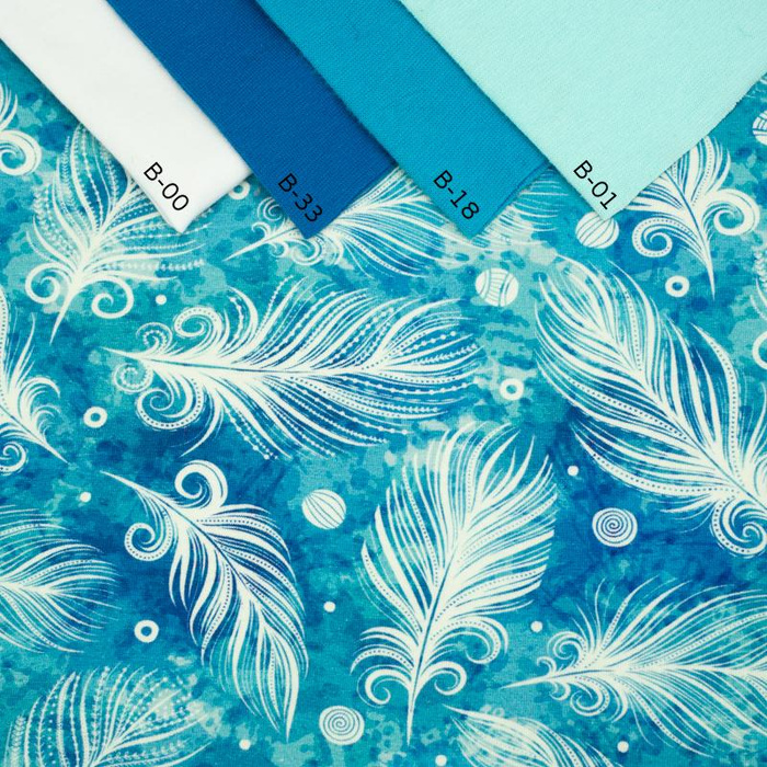 NIEBIESKIE PIÓRKA - Jersey wiskozowy WE210