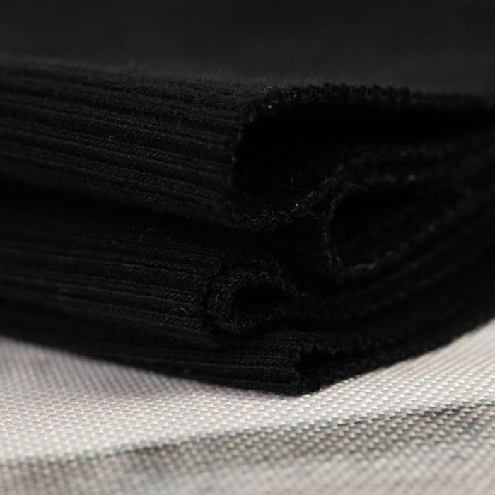 Rib Jersey fabric Unicolour - BLACK (D-16)