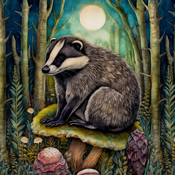 BOHO BADGER - panel (60cm x 50cm) Waterproof woven fabric