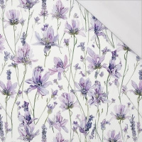 PASTEL FLOWERS WZ. 33 - looped knit fabric with elastane