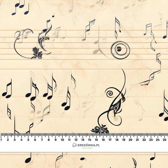 MUSIC NOTES PAT. 2 - Cotton woven fabric