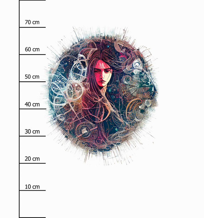 ABSTRACT GIRL pat. 2 - panel (75cm x 80cm) looped knit