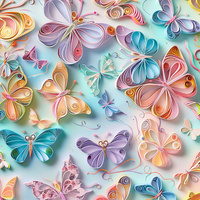 PAPER BUTTERFLIES - Baumwoll Musselin
