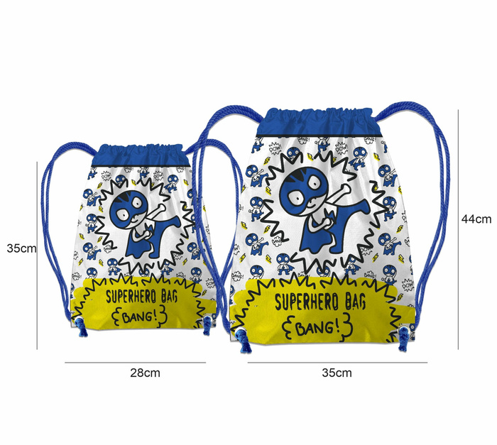 GYM BAG - SUPERHERO / blue EN - small