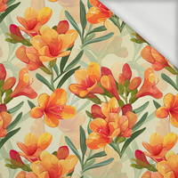 FLOWERS PAPAYA ORANGE WZ. 8 - dresówka pętelkowa