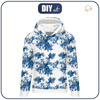 BLUZA DAMSKA (POLA) CLASSIC Z KAPTUREM - KWIAT WANILII (CLASSIC BLUE) -  dzianina pętelkowa XXL