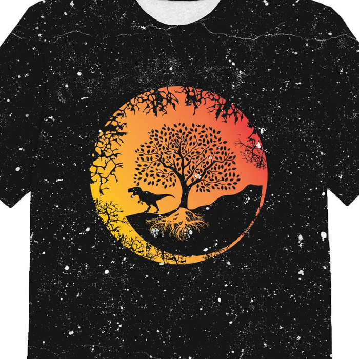 KINDER T-SHIRT  - TYRANNOSAURUS (BAUM) / schwarz - Single Jersey ITY