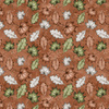 FOREST LEAVES pat. 1 / brown - Cotton woven fabric