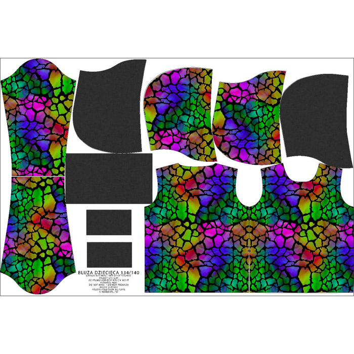 DĚTSKÁ MIKINA S KAPUCÍ (ALEX) - ANIMAL SKIN vz.8- Sada šití 110/116