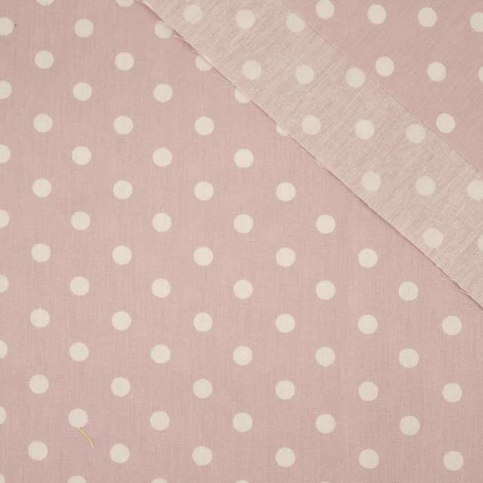 WHITE PEAS / DIRTY PINK - Cotton woven fabric