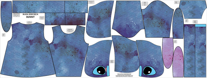 KINDER HOODIE (PARIS) - BLUE ALIEN - Nähset (122/128)