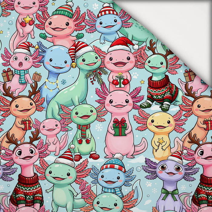 CHRISTMAS AXOLOTL - lekka dzianina drapana