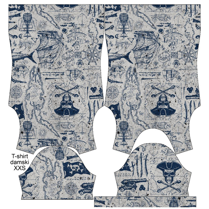 WOMEN’S T-SHIRT - PIRATE ADVENTURE / concrete - single jersey XXXL