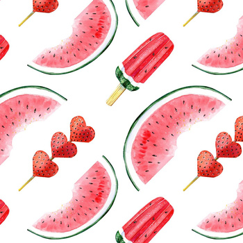 ICE CREAM AND WATERMELONS - Cotton muslin