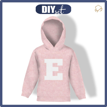 KID'S HOODIE (ALEX) - "E" / acid wash pale pink - sewing set