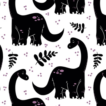 SCHWARZER DINOSAURIER / PFLANZEN